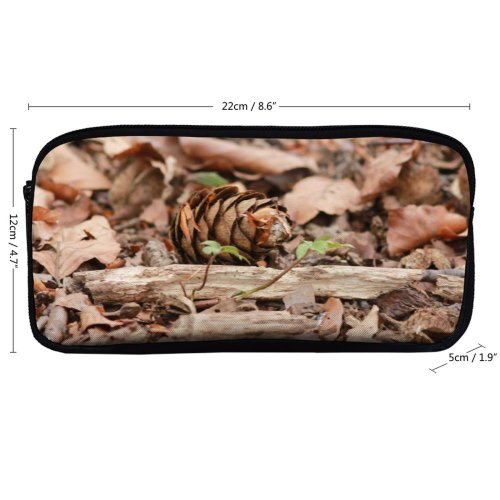 yanfind Pencil Case YHO Winter Is Pinecone Autumn March Spring Leaves Plant Cone January February Leaf Zipper Pens Pouch Bag for Student Office School
