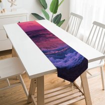 Yanfind Table Runner Vibes Outdoors Sunrise Sunset Magic Positive Good Supernatural Sea Ocean Beach Everyday Dining Wedding Party Holiday Home Decor