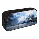 yanfind Pencil Case YHO Winter Swiss Winter Natural Atmospheric  Cloud Landscape Sky Snow Switzerland Tree Zipper Pens Pouch Bag for Student Office School