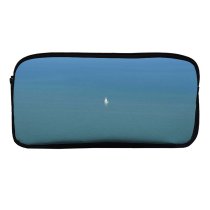 yanfind Pencil Case YHO Vastness Alone Marine Wealth Riches Horizon  Calm Azure Lost Money Boat Zipper Pens Pouch Bag for Student Office School