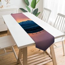 Yanfind Table Runner Snow Mountains Landscape Sunrise Salt Lake City Reflection Scenery Mountain Range Clear Everyday Dining Wedding Party Holiday Home Decor