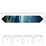 Yanfind Table Runner Grafixart Mountains Starry Sky Night Aerial Landscape Everyday Dining Wedding Party Holiday Home Decor