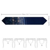 Yanfind Table Runner Space Earth Starry Sky Night Dark Everyday Dining Wedding Party Holiday Home Decor