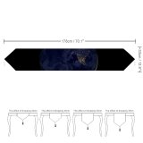 Yanfind Table Runner Space Black Dark Earth Night IOS Everyday Dining Wedding Party Holiday Home Decor