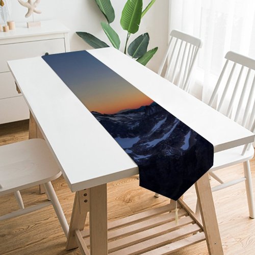 Yanfind Table Runner Atanas Malamov Mountains Sahale Glacier Campground Cascades National Park Wilderness Dawn Sunset Everyday Dining Wedding Party Holiday Home Decor