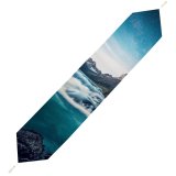Yanfind Table Runner Grafixart River Stream Scenic Landscape Mountains Starry Sky Evening Rocks Everyday Dining Wedding Party Holiday Home Decor