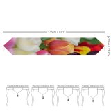 Yanfind Table Runner Flowers Tulip Flowers Multicolor Colorful Tulips Field Purple Beautiful Flower Garden Everyday Dining Wedding Party Holiday Home Decor