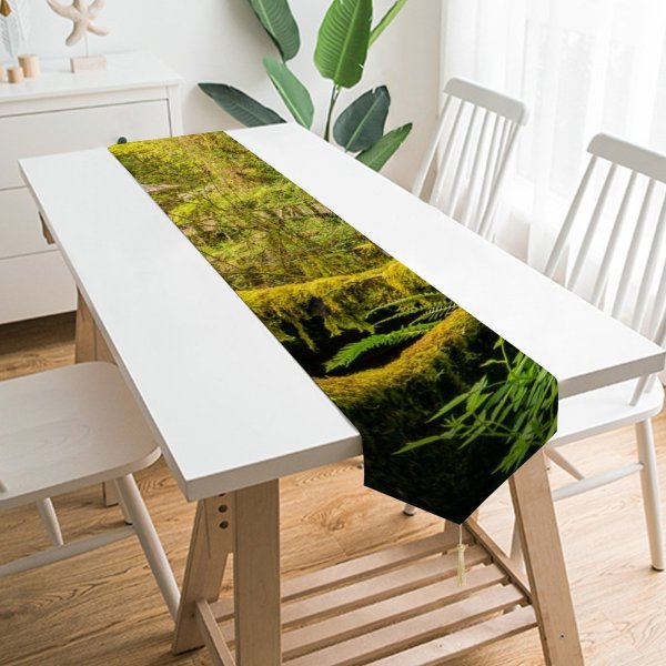 Yanfind Table Runner Wasim Nazareth Cedar Creek Grist Mill Woodland Washington State Forest Landscape Trees Everyday Dining Wedding Party Holiday Home Decor