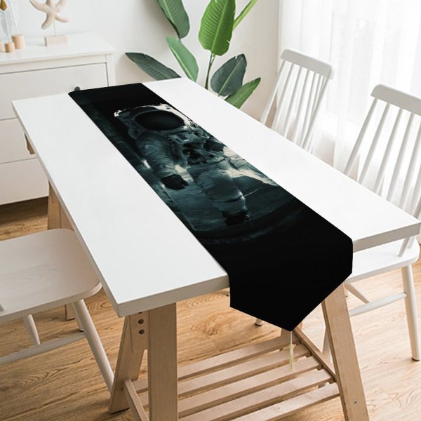 Yanfind Table Runner Nicu Scarlat Space Dark Astronaut Everyday Dining Wedding Party Holiday Home Decor