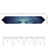 Yanfind Table Runner Black Dark Wolf Eyes Snowfall Winter Night Forest Everyday Dining Wedding Party Holiday Home Decor