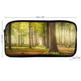 yanfind Pencil Case YHO Skitterphoto Woodland Forest Trees Road Fallen Leaves Greenery Woods Sunshine Pathway Scenery Zipper Pens Pouch Bag for Student Office School