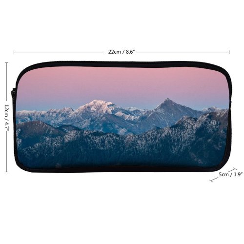 yanfind Pencil Case YHO Ricardo Nanhu  Taiwan Taroko National Park  Mountains Snow Covered Sky Zipper Pens Pouch Bag for Student Office School
