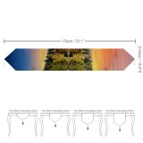 Yanfind Table Runner Bruno Glätsch Forest Trees Sunset Sky Mirror Lake Reflection Landscape Scenery Afterglow Everyday Dining Wedding Party Holiday Home Decor
