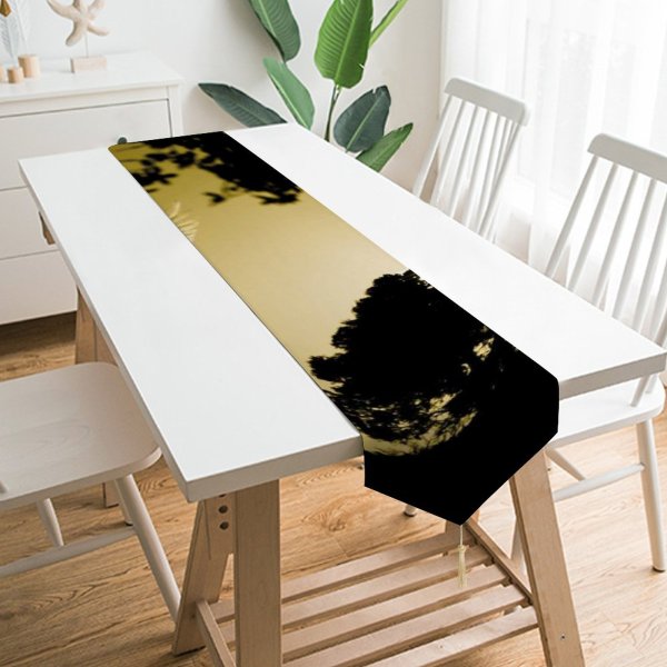 Yanfind Table Runner George Desipris Dove Flying Bird Sunset Trees Silhouette Scenic Evening Dawn Everyday Dining Wedding Party Holiday Home Decor