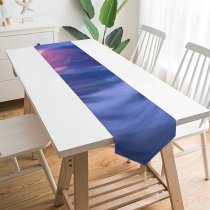 Yanfind Table Runner Mountains Sunrise Scenic Early Morning Countryside Village Sunlight Hill Station Clouds Foggy Everyday Dining Wedding Party Holiday Home Decor