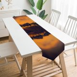 Yanfind Table Runner Hmetosche Mountains Snow Covered Glacier Reflection Lake Dawn Everyday Dining Wedding Party Holiday Home Decor