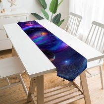Yanfind Table Runner Stu Ballinger Space Spheres Cosmos Nebula Colorful Glowing Rainbow Everyday Dining Wedding Party Holiday Home Decor