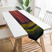 Yanfind Table Runner Hmetosche Sun Rays Forest Grass Woods Tall Trees Sunny Everyday Dining Wedding Party Holiday Home Decor