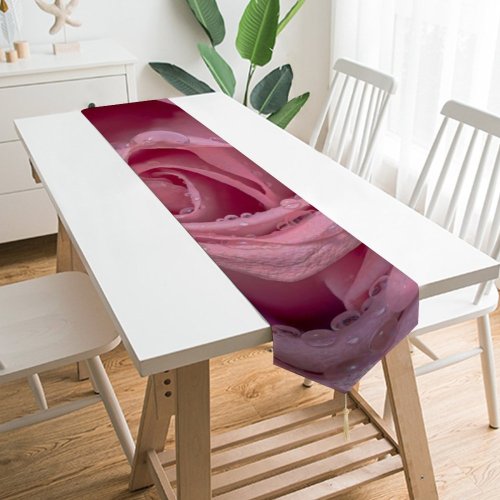 Yanfind Table Runner Flowers Rose Droplets Closeup Bloom Baby Blossom Everyday Dining Wedding Party Holiday Home Decor