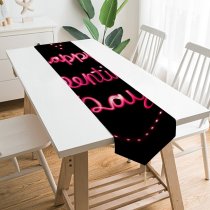 Yanfind Table Runner Black Dark Celebrations Valentine's Love Happy Valentine's Love Heart Letters Everyday Dining Wedding Party Holiday Home Decor