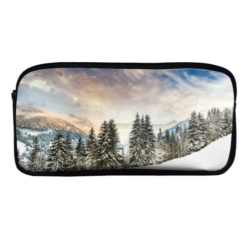 yanfind Pencil Case YHO Robin Kamp Mount Eggli Swiss Alps  Range Snow Covered Winter Snowy Zipper Pens Pouch Bag for Student Office School