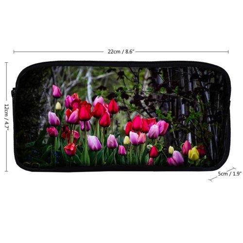 yanfind Pencil Case YHO Ricardo Gomez Angel Flowers Tulip Flowers Multicolor Colorful  Spring Plant Trees Zipper Pens Pouch Bag for Student Office School
