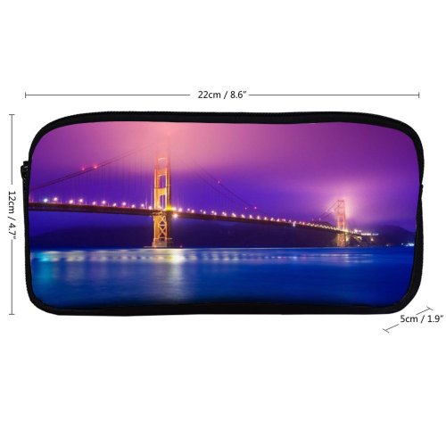 yanfind Pencil Case YHO Romain Guy Golden Gate   Francisco California Scenic Sky Pacific Ocean Zipper Pens Pouch Bag for Student Office School