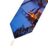Yanfind Table Runner Spanish Village Benasque Town Winter Pyrenees Mountains Night Snow Covered Everyday Dining Wedding Party Holiday Home Decor
