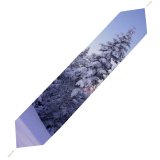 Yanfind Table Runner Winter Snow Pine Trees Evening Switzerland December Everyday Dining Wedding Party Holiday Home Decor