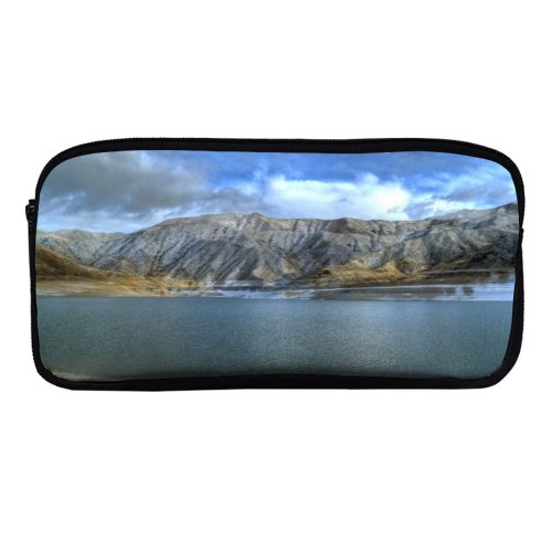 yanfind Pencil Case YHO Winter Highland Scenery Lake Natural Spring Landscape Ripples Sky   Boise Zipper Pens Pouch Bag for Student Office School