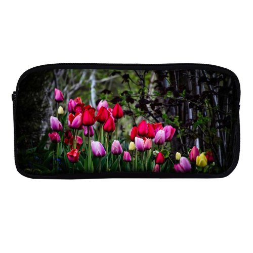 yanfind Pencil Case YHO Ricardo Gomez Angel Flowers Tulip Flowers Multicolor Colorful  Spring Plant Trees Zipper Pens Pouch Bag for Student Office School