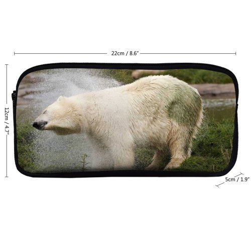 yanfind Pencil Case YHO Vertebrate Terrestrial Polar  Warming Wildlife Grizzly  Adaptation Polar Zipper Pens Pouch Bag for Student Office School