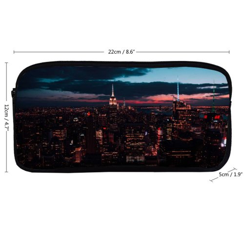 yanfind Pencil Case YHO Rockefeller Center York United States America Cityscape City Lights Night Time Cloudy Zipper Pens Pouch Bag for Student Office School