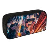 yanfind Pencil Case YHO Simon Zhu Hong Kong City Neon Rooftop Cityscape Nightscape Persons City Lights Zipper Pens Pouch Bag for Student Office School