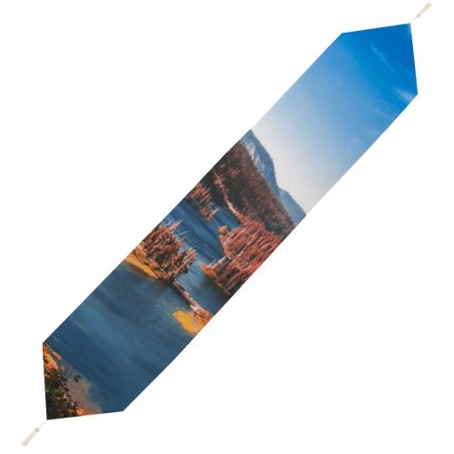 Yanfind Table Runner Mathilda Khoo Yosemite National Park River Forest Autumn Scenery Landscape Trees Valley Everyday Dining Wedding Party Holiday Home Decor
