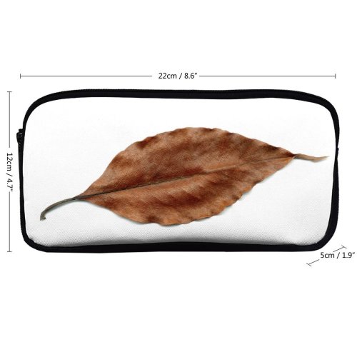 yanfind Pencil Case YHO Texture Leaf Marrom Outono Leaf Natureza Beige Folha Textura Autumn Seca Dry Zipper Pens Pouch Bag for Student Office School