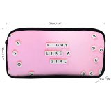 yanfind Pencil Case YHO Sincerely Media Quotes Fight Like Girl Letters Girly Popular Quotes Zipper Pens Pouch Bag for Student Office School