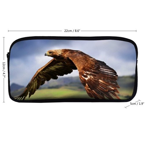 yanfind Pencil Case YHO Raptor Birds Prey Birds Flying Mid Zipper Pens Pouch Bag for Student Office School