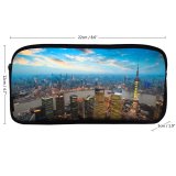 yanfind Pencil Case YHO Shanghai City China Aerial Cityscape Sunset Skyscrapers High Rise Building Oriental Pearl Zipper Pens Pouch Bag for Student Office School