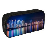 yanfind Pencil Case YHO GoMustang Qingdao China Night Cityscape City Lights Reflections Zipper Pens Pouch Bag for Student Office School