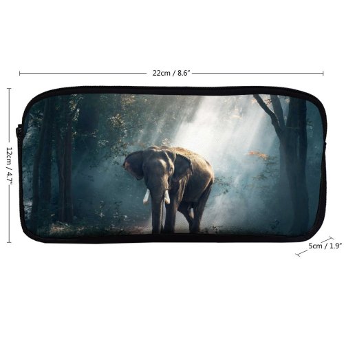 yanfind Pencil Case YHO Sasin Tipchai Elephant Forest Daylight Woods Zipper Pens Pouch Bag for Student Office School