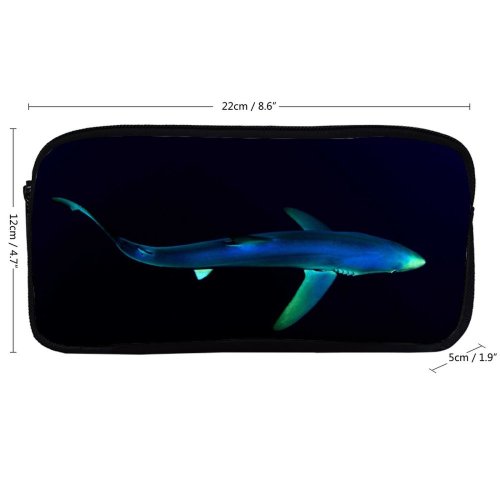 yanfind Pencil Case YHO Shark Underwater Atlantic Ocean Deep Sea Dark Zipper Pens Pouch Bag for Student Office School