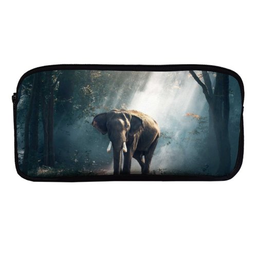 yanfind Pencil Case YHO Sasin Tipchai Elephant Forest Daylight Woods Zipper Pens Pouch Bag for Student Office School