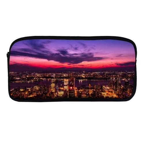 yanfind Pencil Case YHO Henrik Pfitzenmaier York City  Sunset Cityscape City Lights Zipper Pens Pouch Bag for Student Office School