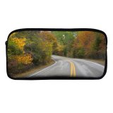 yanfind Pencil Case YHO Thoroughfare Natural Highway Asphalt Leaves Landscape Fall Street Road Leaf Industrial Tree Zipper Pens Pouch Bag for Student Office School