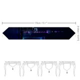 Yanfind Table Runner Black Dark Shanghai City China Cityscape Reflection Night Time City Lights Skyscrapers Everyday Dining Wedding Party Holiday Home Decor