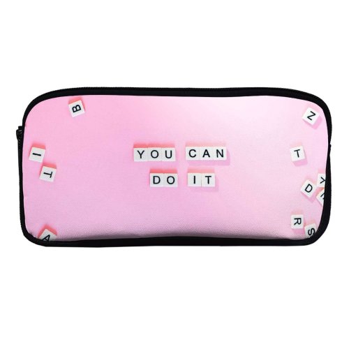 yanfind Pencil Case YHO Sincerely Media Quotes You Can Do Girly Motivational Popular Quotes Letters Zipper Pens Pouch Bag for Student Office School