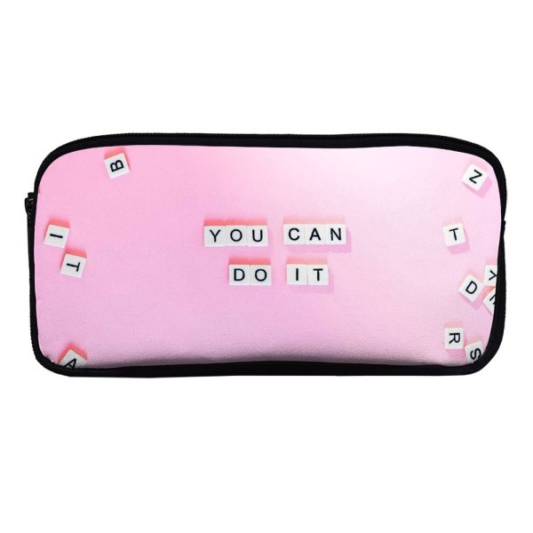 yanfind Pencil Case YHO Sincerely Media Quotes You Can Do Girly Motivational Popular Quotes Letters Zipper Pens Pouch Bag for Student Office School