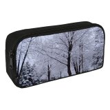 yanfind Pencil Case YHO Winter Winter Michigan Woody Sky Plant Branch Snow Tree Frost Trees Plant Zipper Pens Pouch Bag for Student Office School