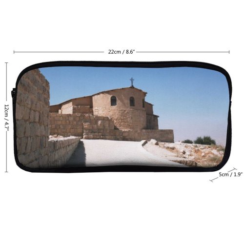 yanfind Pencil Case YHO Wall Building History Sky Architecture Fortification Tree Historic Church Tourism Hill Stock Zipper Pens Pouch Bag for Student Office School